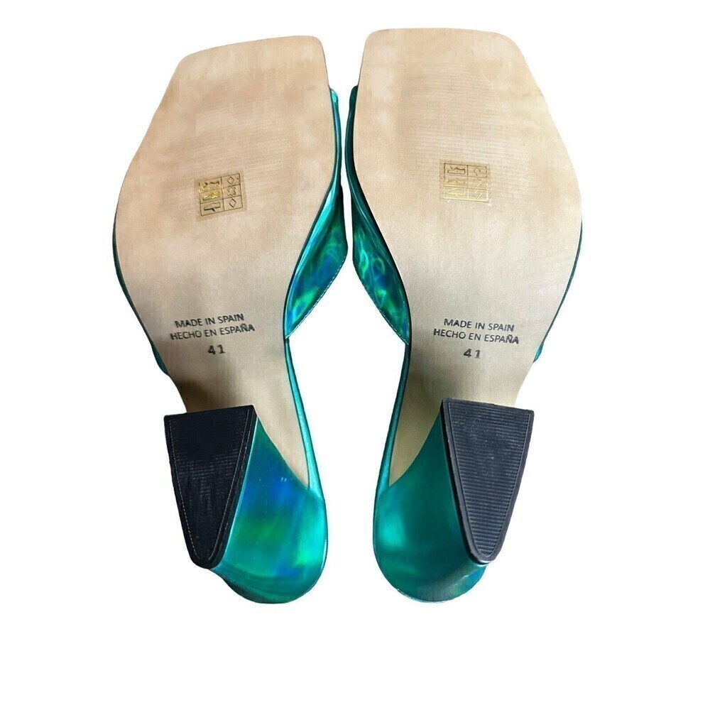 INTENTIONALLY BLANK x REVOLVE Metallic Jackson Mule in Teal Size 41. US 10 - Picture 11 of 12